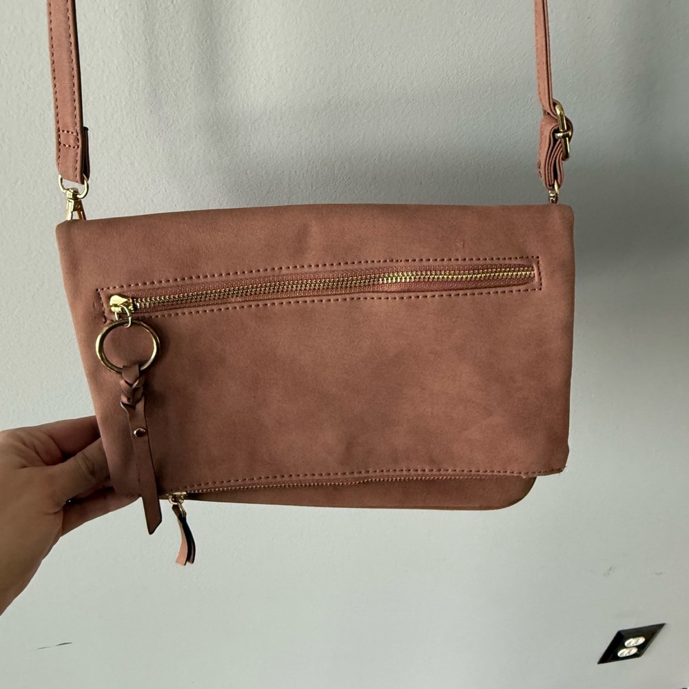 Stylish Brown Crossbody Bag with Gold Accents